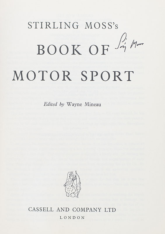 Stirling Moss’s Book of Motor Sport.