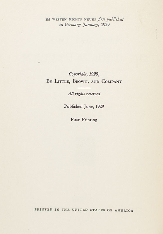 All Quiet On The Western Front.