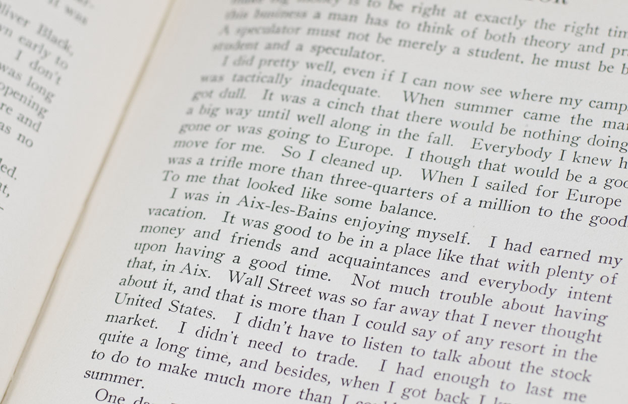 Reminiscences Of A Stock Operator.