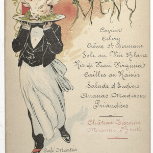 Enrico Caruso Signed Pri Fixe Menu.