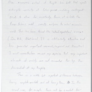 Kenneth J. Arrow Autograph Manuscript Pages Signed.