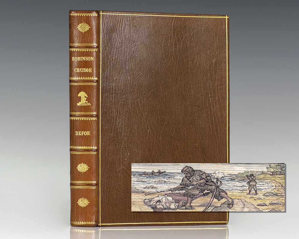 The Life and Strange Surprising Adventures of Robinson Crusoe of York, Mariner, as Related by Himself [Fore-Edge Painting].