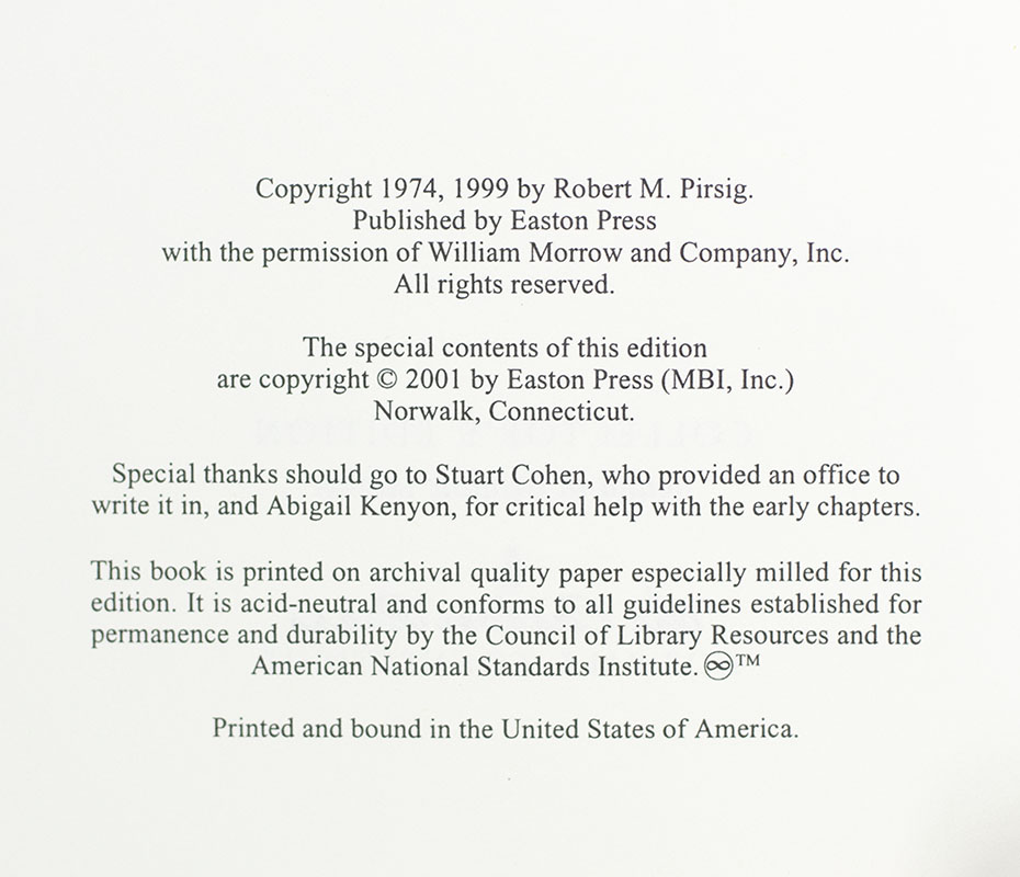 Zen and the Art of Motorcycle Maintenance: An Inquiry into Values.