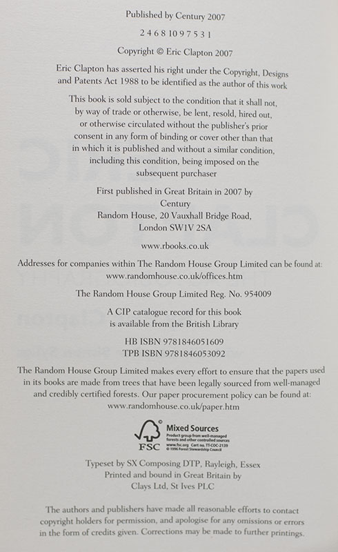 Clapton: The Autobiography.