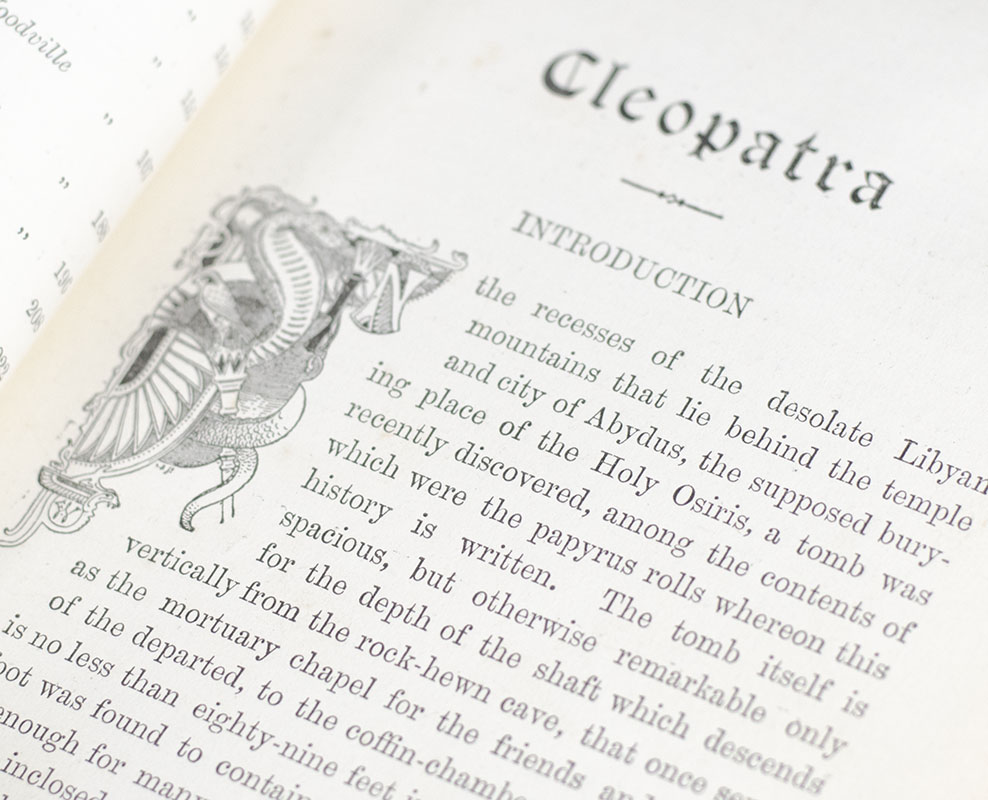 Cleopatra: Being an Account of the Fall and Vengeance of Harmachis, The Royal Egyptian, As Set Forth By His Own Hand.