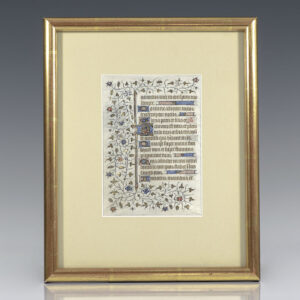 Framed Double-Sided Leaf from Medieval Psalter: Psalms 24 and 19.