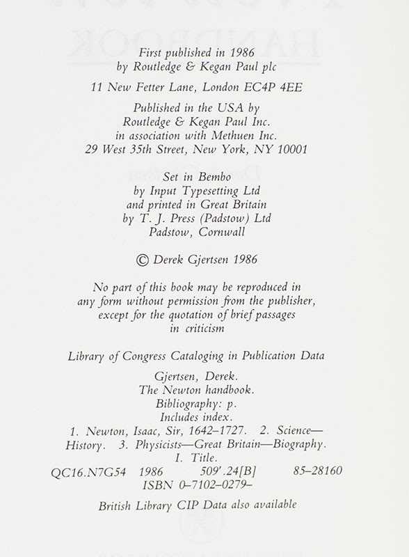 The Newton Handbook.
