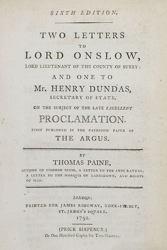 Letter Addressed to the Addressers, on the Late Proclamation.