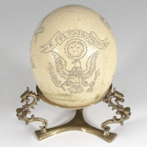George Washington and Great Seal of the United States Engraved Ostrich Egg.