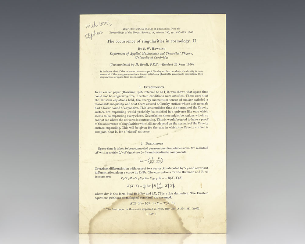 The Occurrences of Singularities in Cosmology.