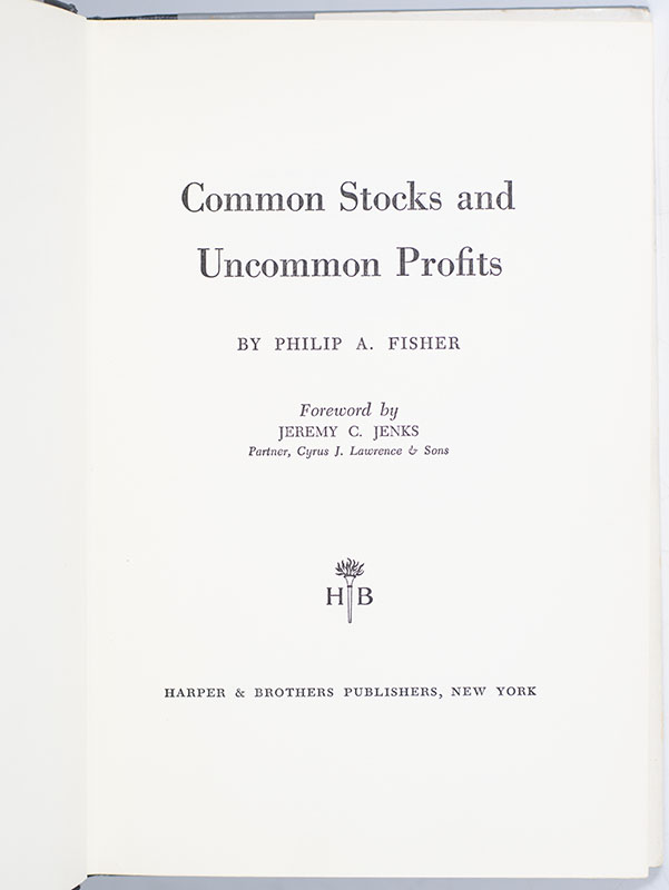 Common Stocks and Uncommon Profits.
