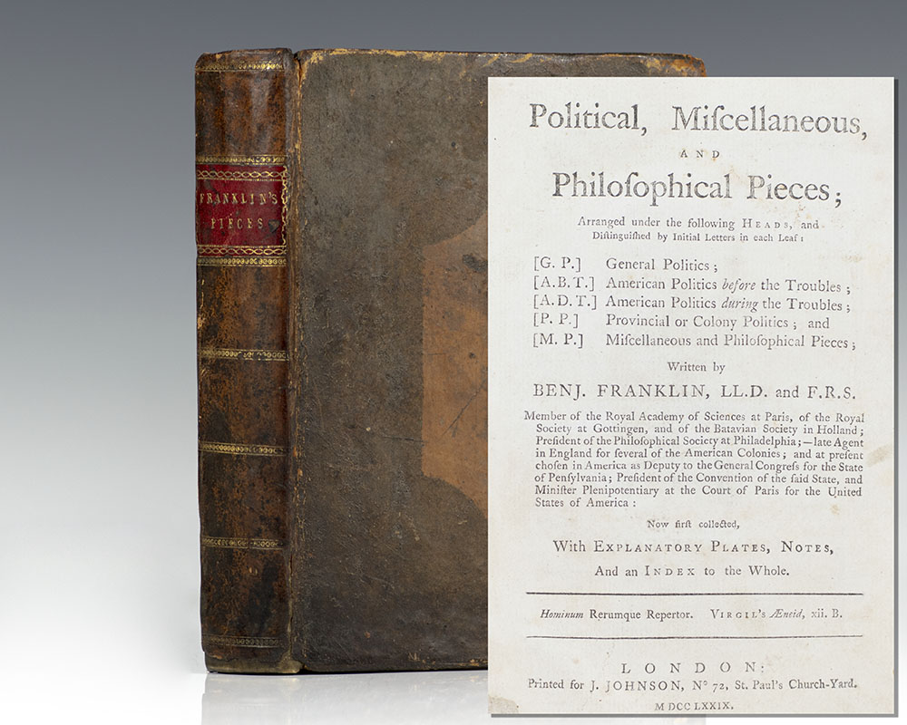 Political, Miscellaneous, and Philosophical Pieces; Arranged under the Following Heads…General Politics; American Politics before the Troubles; American Politics during the Troubles; Provincial or Colony Politics; Miscellaneous and Philosophical Pieces.
