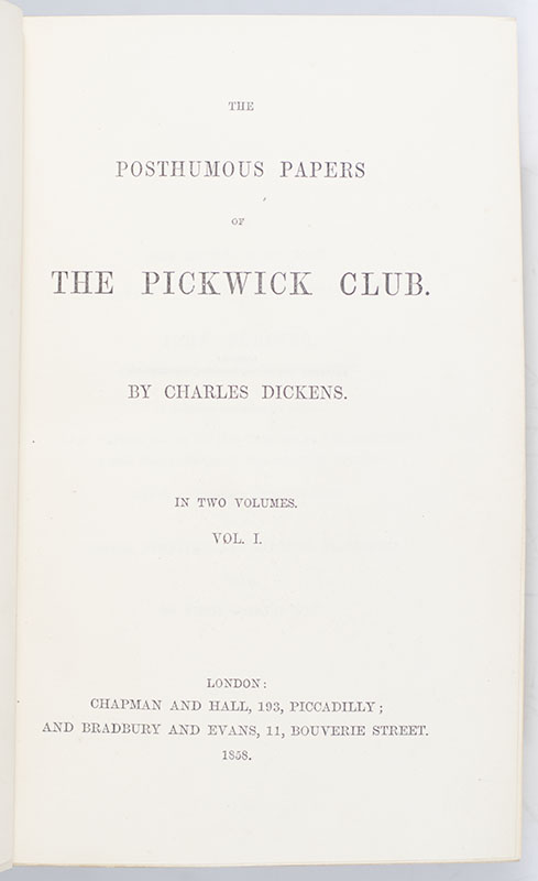 The Posthumous Papers of the Pickwick Club.