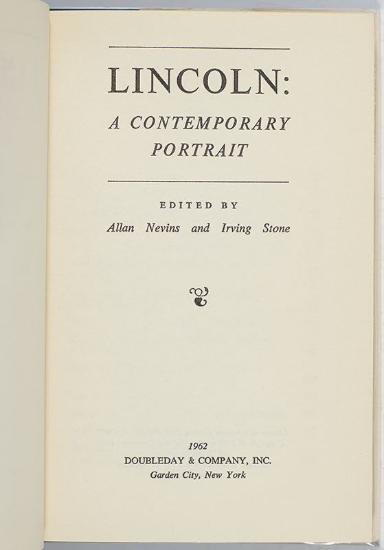 Lincoln: A Contemporary Portrait.