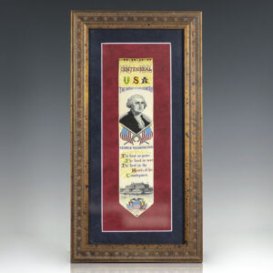 Original 1876 Silk Stevengraph: 1776-1876 Centennial U.S.A. The Father of Our Country, George Washington.