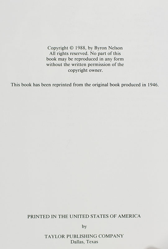 Byron Nelson's Winning Golf.