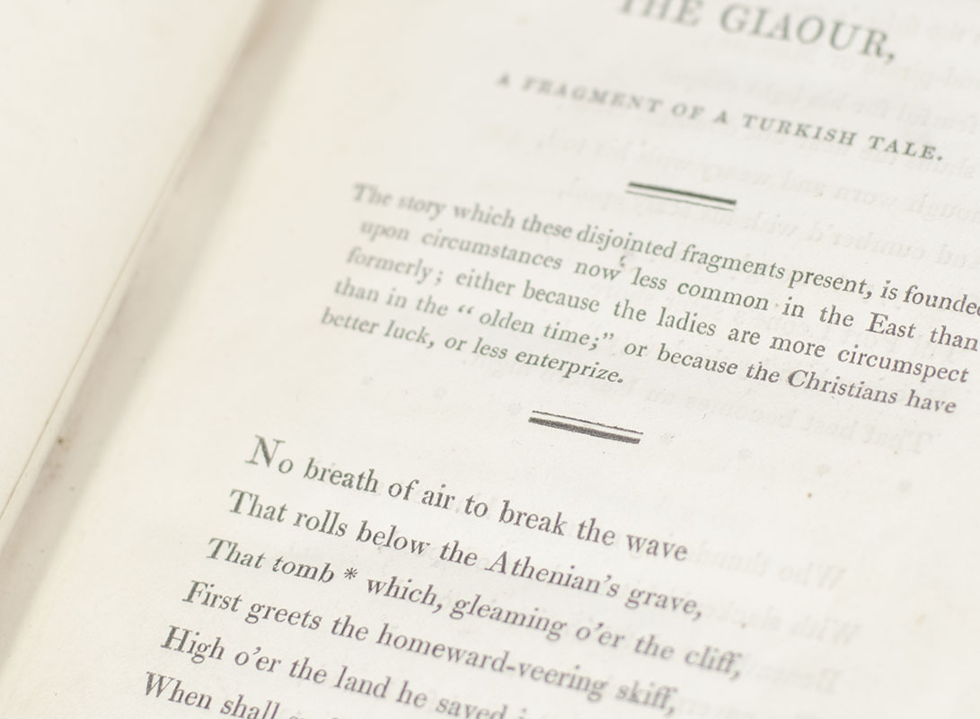 The Giaour, A Fragment of a Turkish Tale; The Bride of Abydos; The Corsair.