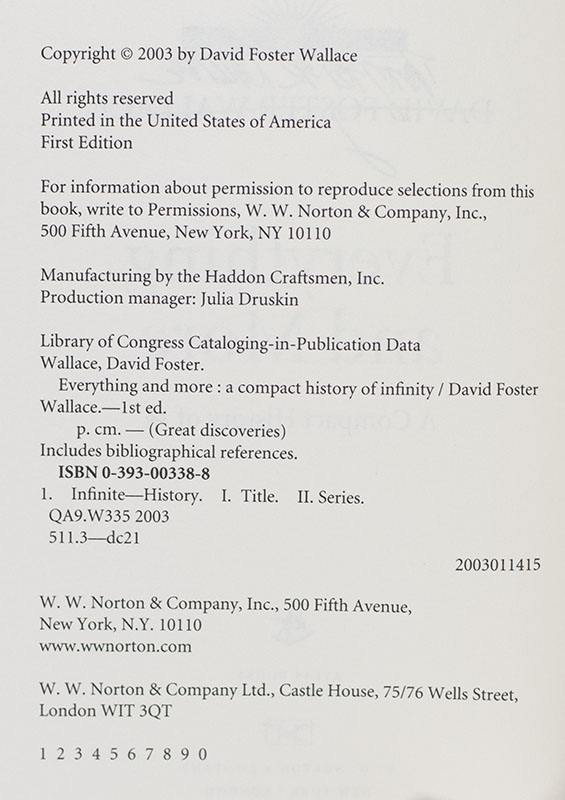 Everything and More: A Compact History of Infinity.