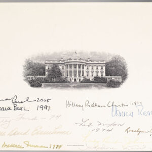Eleven First Ladies Signed White House Engraving.