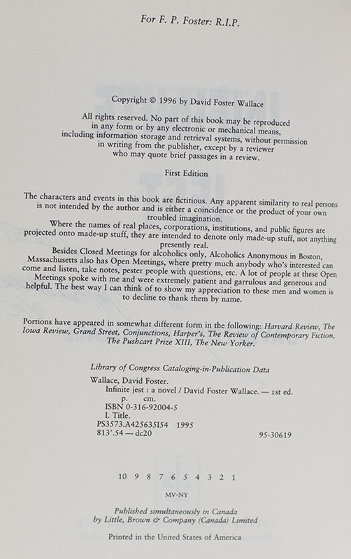 Infinite Jest: A Novel.