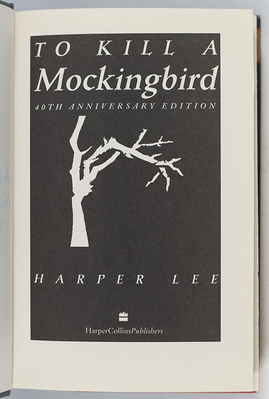 To Kill A Mockingbird.