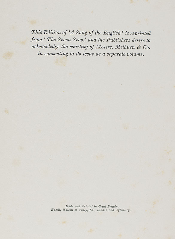 A Song of The English.