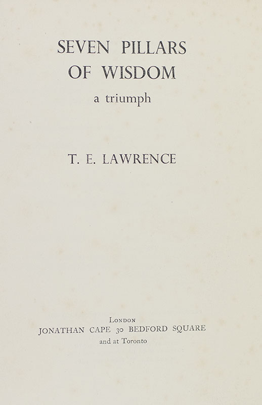 Seven Pillars of Wisdom.