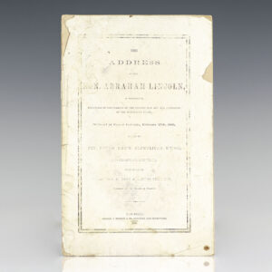 The Address of the Hon. Abraham Lincoln, in Vindication of the Policy of the Framers of the Constitution and the Principles of the Republican Party, Delivered at Cooper Institute, February 27th, 1860, Issued by the Young Men's Republican Union.