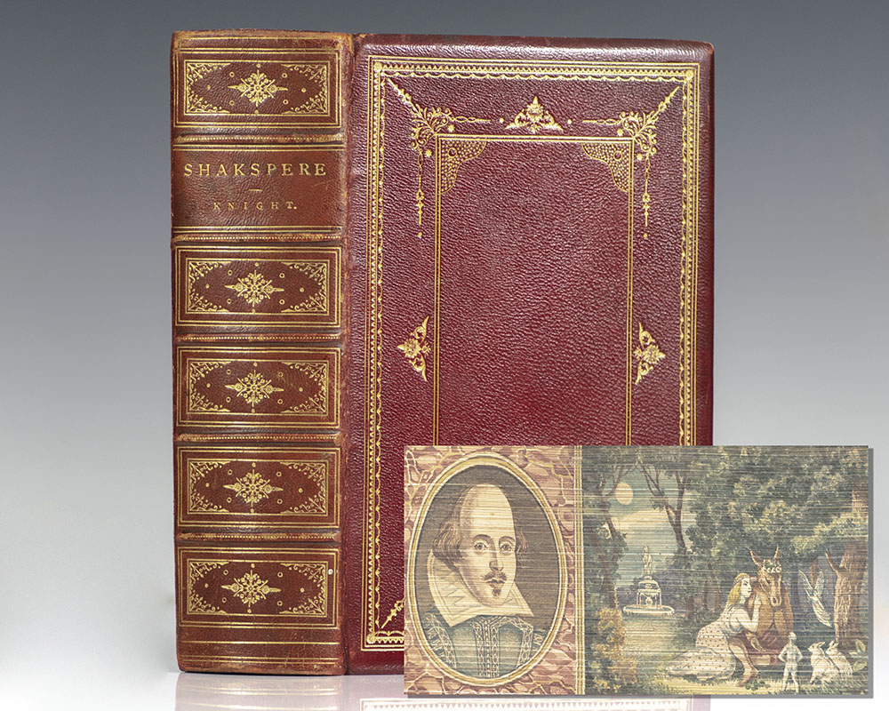 The Works of William Shakespere; Containing His Plays and Poems from the Text of the Editions by Charles Knight: With Glossarial Notes and Facts Connected with His Life and Writings, Abridged From ‘William Shakespere, A Biography’. [Fore-edge Painting].