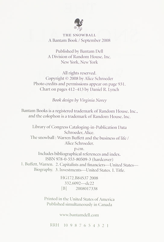 The Snowball: Warren Buffett and the Business of Life.