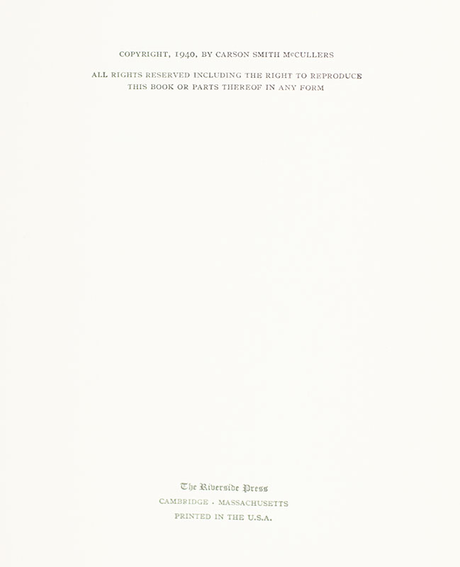 The Heart Is A Lonely Hunter.