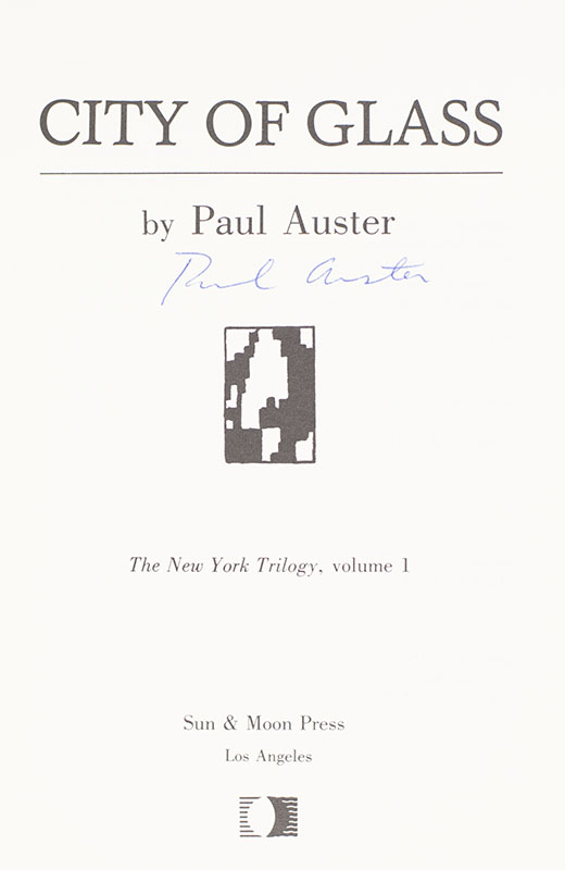 The New York Trilogy: City of Glass. WITH: Ghosts. WITH: The Locked Room.