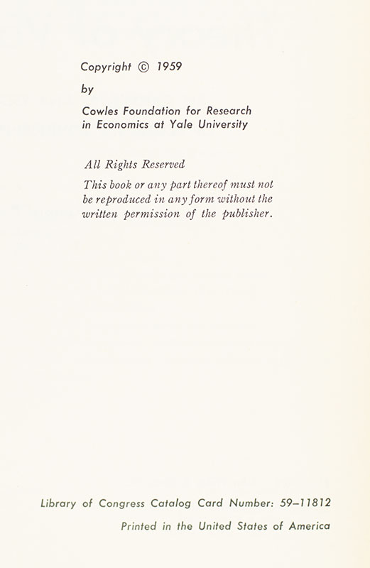 Theory of Value: An Axiomatic Analysis of Economic Equilibrium.