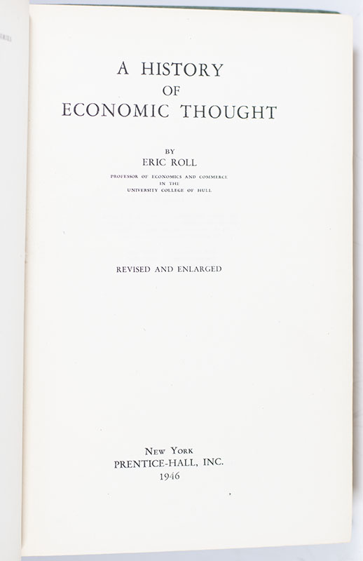 The History of Economic Thought.