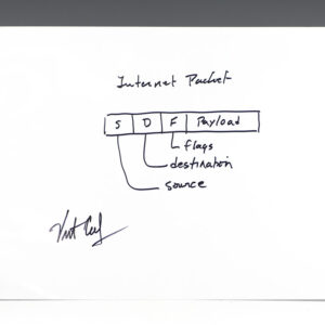 Vint Cerf Autograph Signed Internet Packet Diagram.