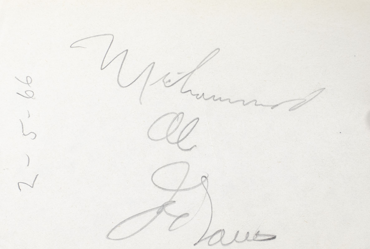 Muhammad Ali and Joe Louis Autograph Note with The Greatest: My Own Story.