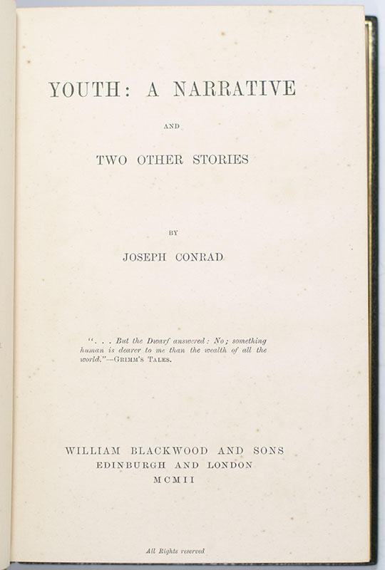 Youth: A Narrative and Two Other Stories.