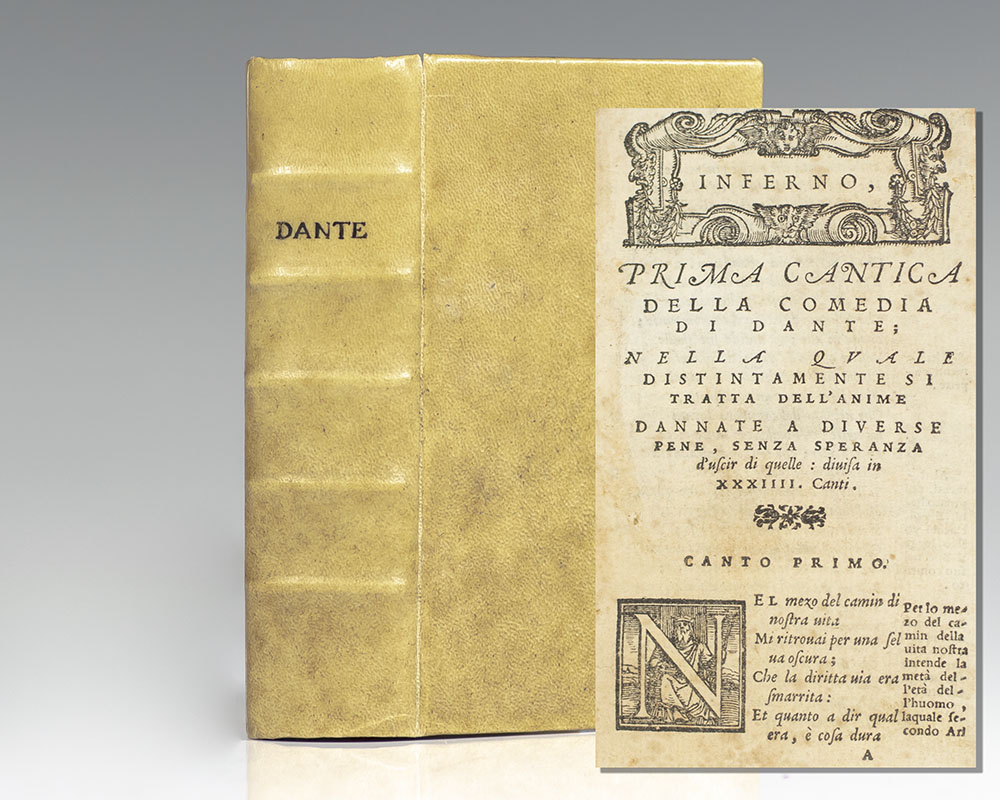 La Divina Comedia di Dante, Di Nuovo Alla Sua Vera lettione ridotta con lo aiuto di molti antichissimi esemplari. Con Argomenti, et Allegorie per Ciascun Canto, & Apostille nel margine. Et Indice Copiosissimo di tutti i Vocaboli pin importanti usati dal Poeta, con la sposition loro. [The Divine Comedy].