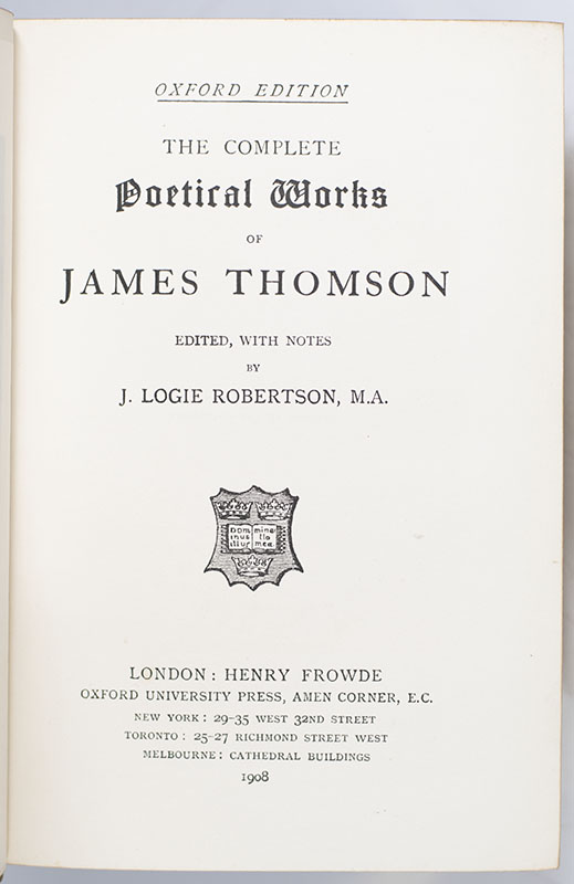 The Complete Poetical Works of James Thomson.