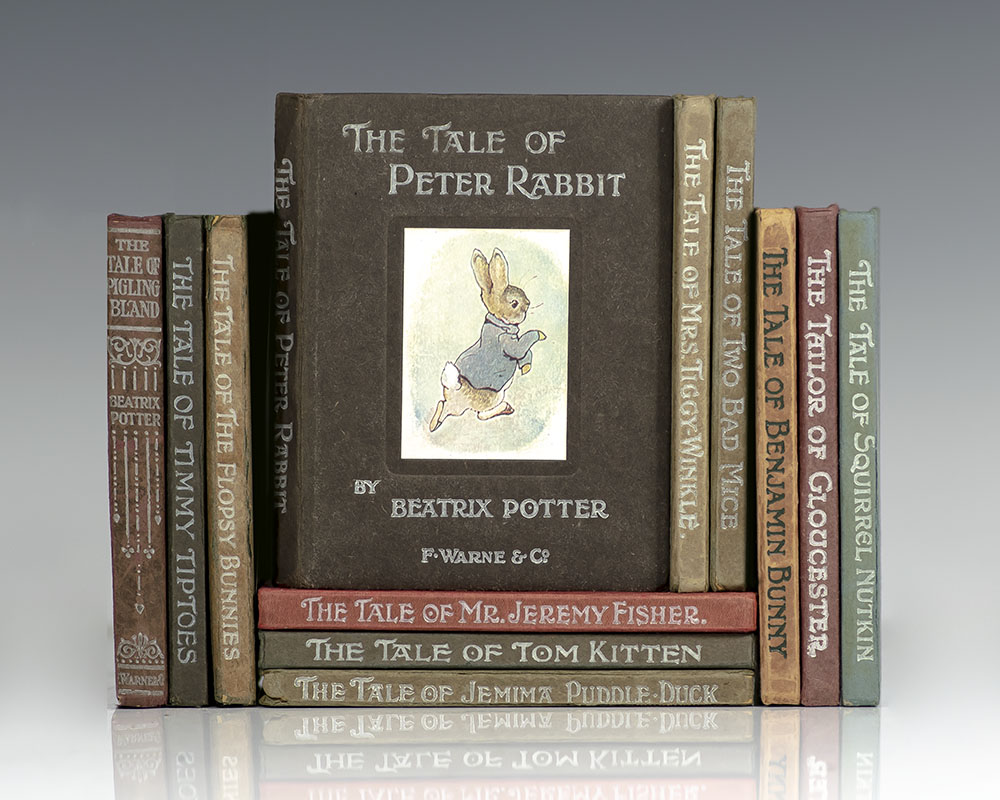 Beatrix Potter Collection. [Including: The Tale of Peter Rabbit, The Tale of Squirrel Nutkin, The Tailor of Gloucester, The Tale of Benjamin Bunny, The Tale of Two Bad Mice, The Tale of Mrs. Tiggy-Winkle, The Tale of Mr. Jeremy Fisher, The Tale of Tom Kitten, The Tale of Jemima Puddle-Duck, The Tale of the Flopsy Bunnies, The Tale of Timmy Tiptoes, and The Tale of Pigling Bland.