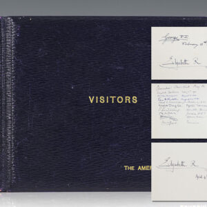 Queen Elizabeth, King George VI and Clementine Churchill Signed WWII Guestbook.