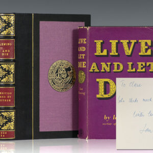 FIRST EDITION OF IAN FLEMING’S LIVE AND LET DIE; Inscribed by Him to his ex-girlfriend, close friend, and colleague