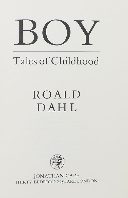 Boy: Tales of Childhood.