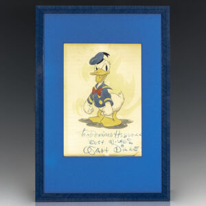 Original Walt Disney Signed Donald Duck Drawing.