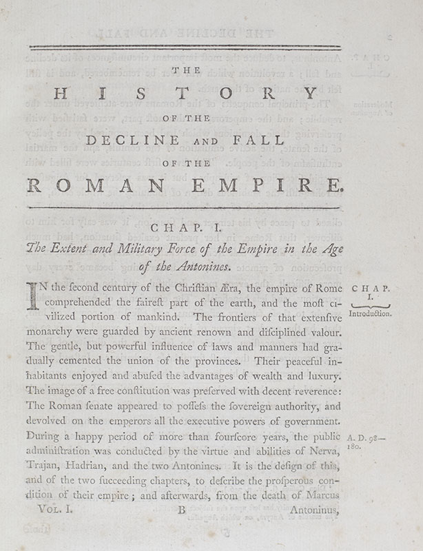 The History of the Decline and Fall of the Roman Empire.