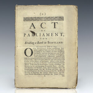 Act of Parliament for Erecting the Bank in Scotland.