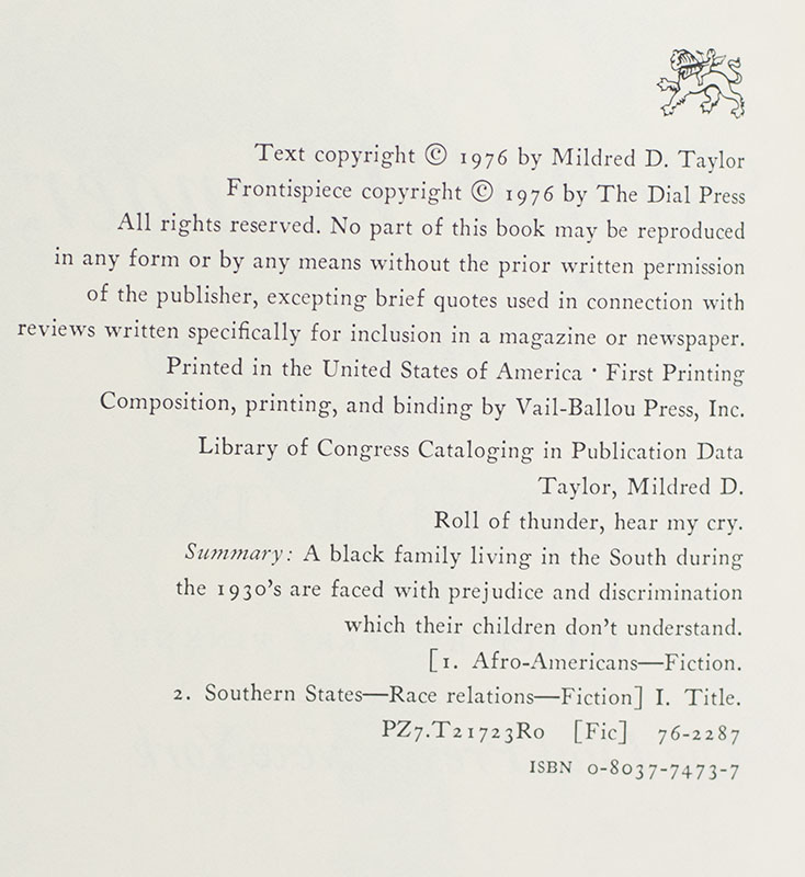 Roll of Thunder, Hear My Cry.