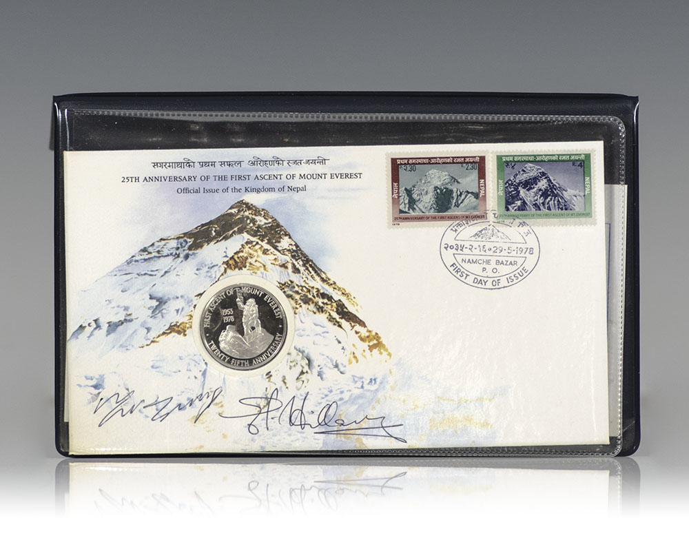 Edmund Hillary and Tenzing Norgay Signed Commemorative Cover.