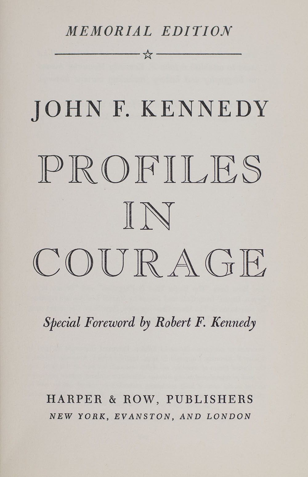 Profiles In Courage.