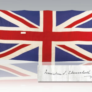 Winston S. Churchill Signed WWII British Army XXX Corps Headquarters Flag.
